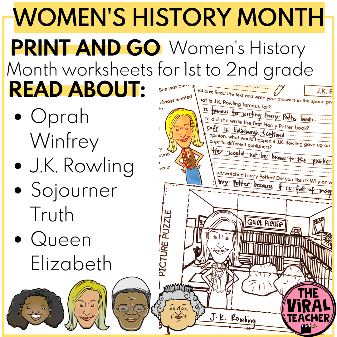 Women's History Month Reading Comprehension Passages and ELA Activities