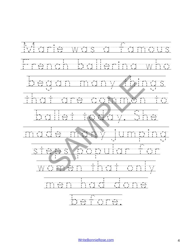 Famous Ballet Dancers Coloring Book with Print Copywork | Made By Teachers