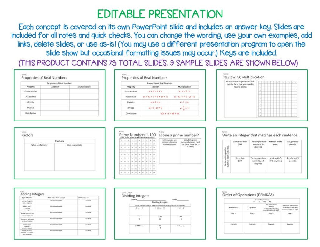 Integers - Algebra Guided Note-Taking Activities | Made By Teachers