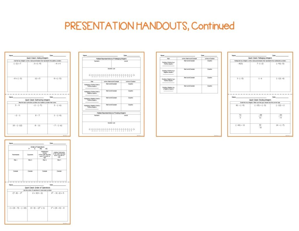 Integers - Algebra Guided Note-Taking Activities | Made By Teachers