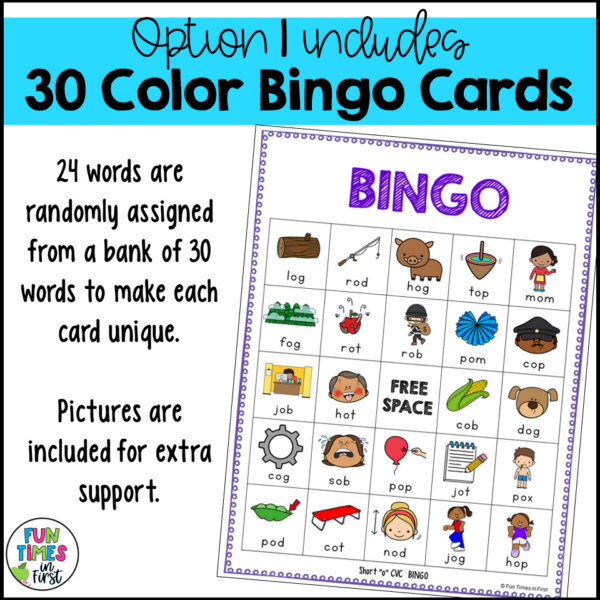 CVC Bingo Games | CVC Short O Words | No Prep Phonics Games | Made By ...