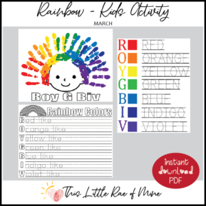 Roy G Biv - Rainbow - St Patrick's Day Printable - handprint Art - DIY ...