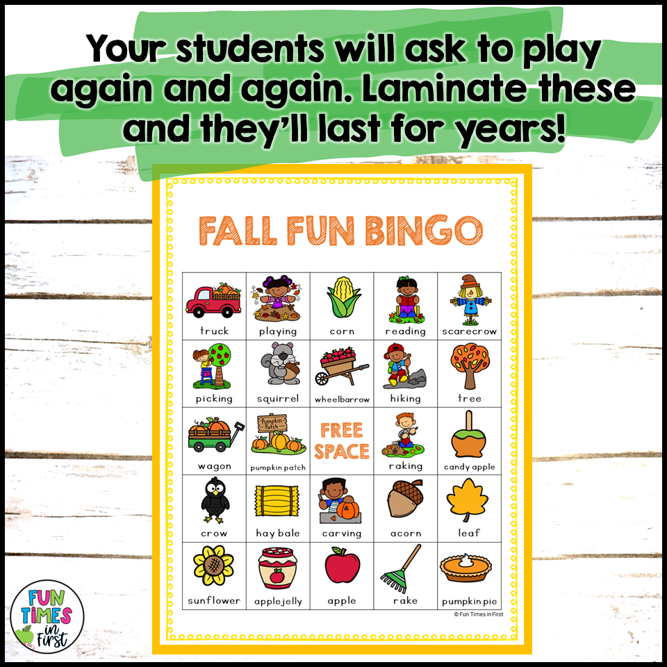 Fall Bingo Game | Fall Activity - Made By Teachers