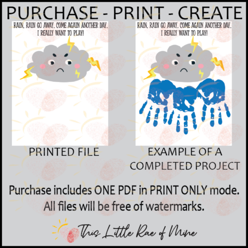 Rain, Rain go away - Spring - Printable - handprint Art - weather ...