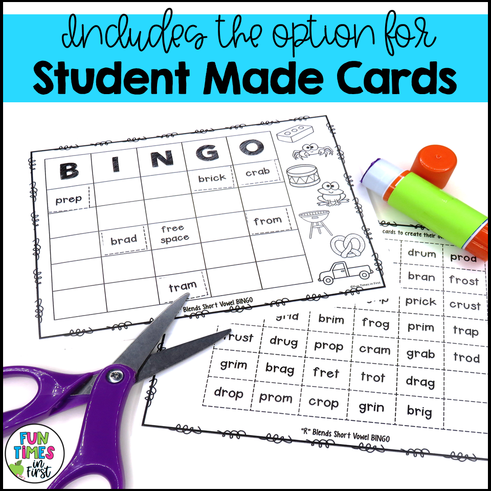 R Blends Short Vowel BINGO Game | No Prep Phonics Games | 1st Grade ...