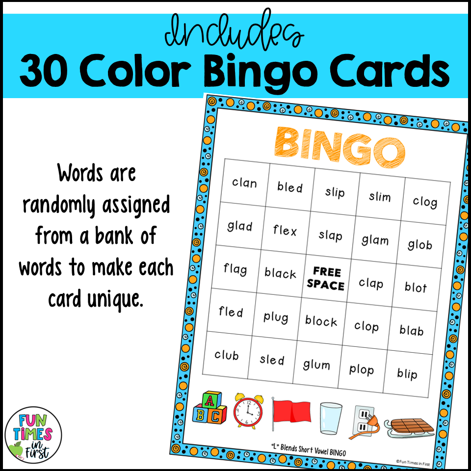 L Blends Short Vowel Game | No Prep Phonics Games | 1st Grade Phonics ...