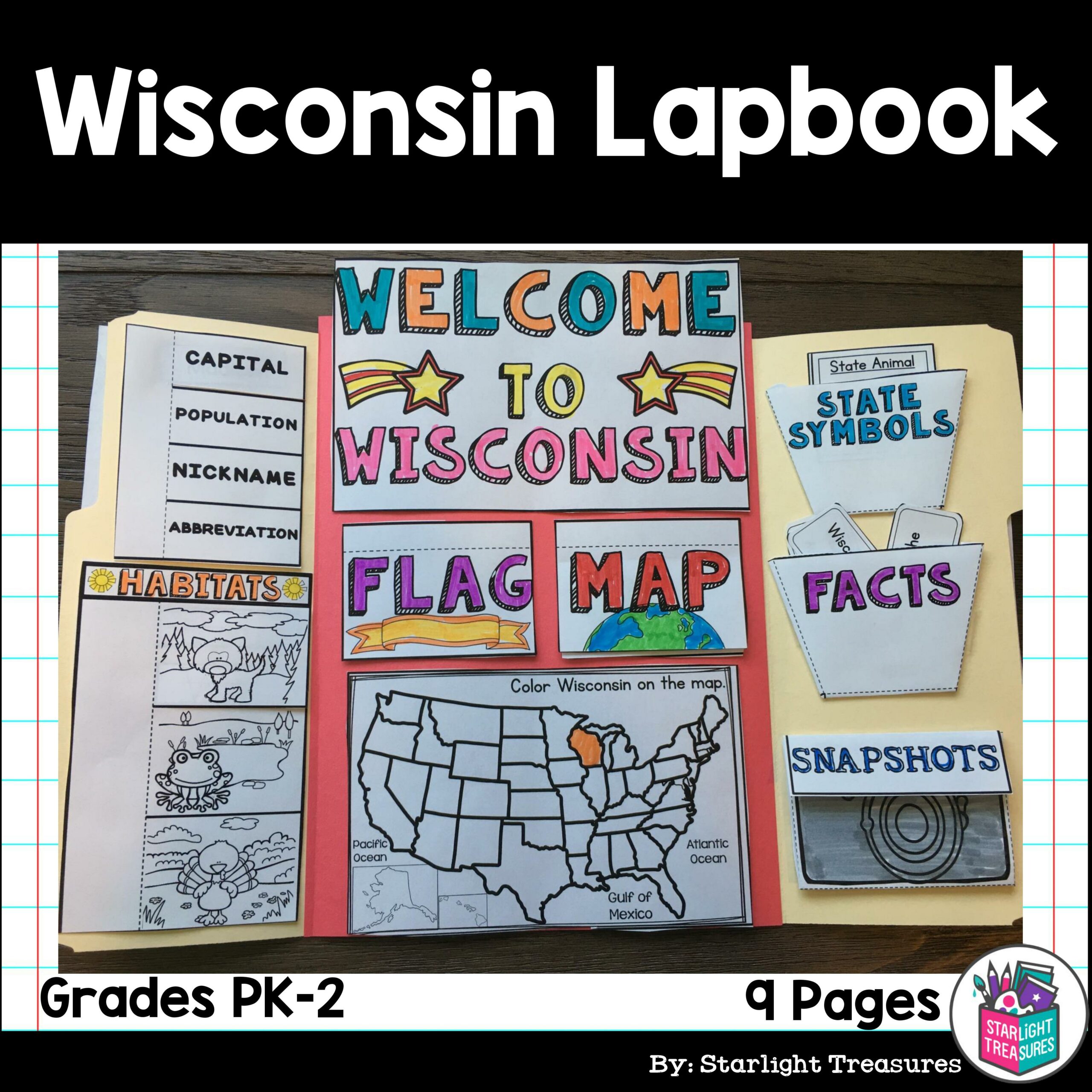 Wisconsin Lapbook for Early Learners - A State Study