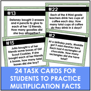 Multiplication Fact Fluency | Word Problem Task Card Practice | 3rd ...