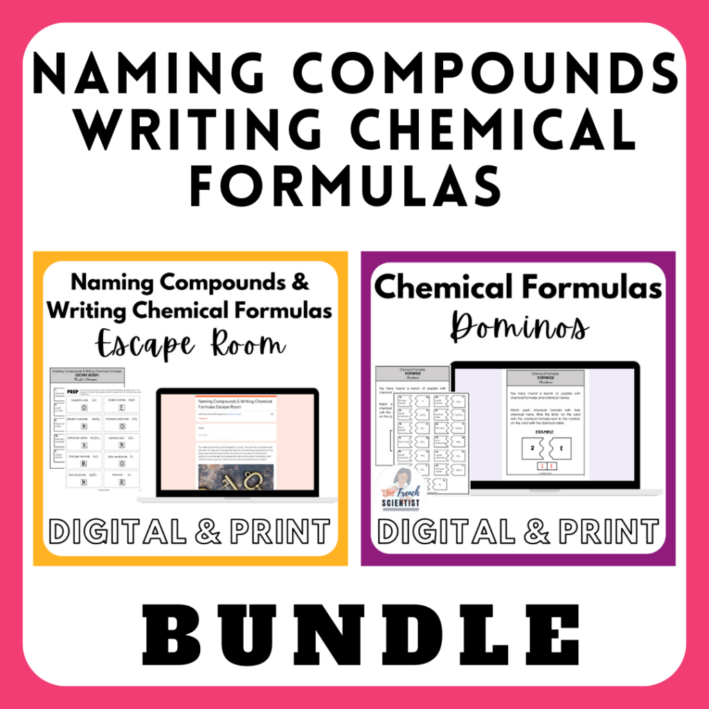 CHEMISTRY Naming Compounds & Writing Chemical Formulas BUNDLE 2 Made