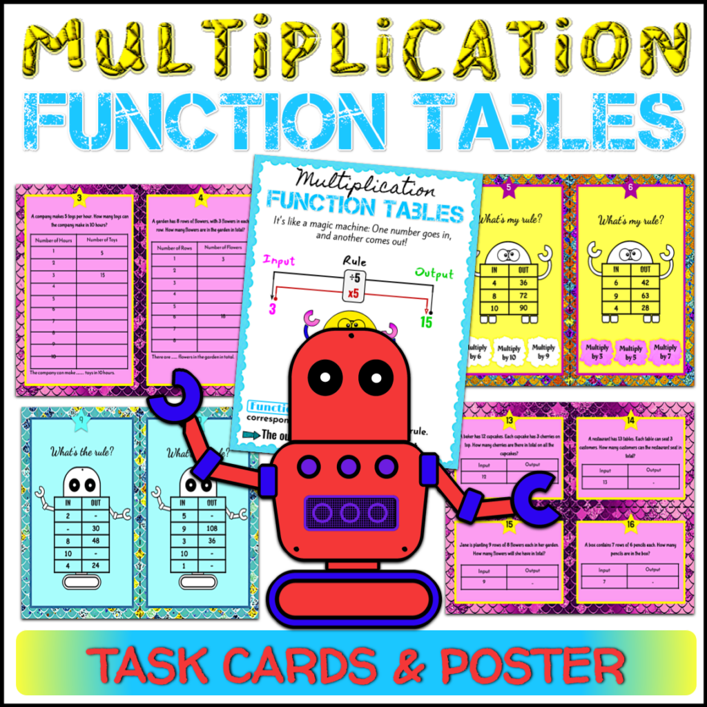 Multiplication Function Input Output Tables And Word Problems Task