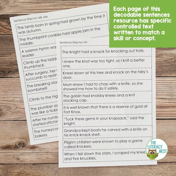 Decodable Sentences for Orton-Gillingham Lessons Level Five - Made By ...