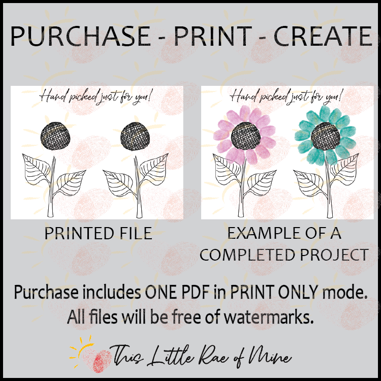 Hand picked just for you flowers fingerprint Art Keepsake