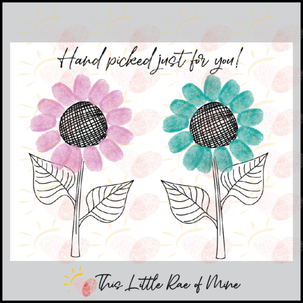 Hand picked just for you flowers fingerprint Art Keepsake