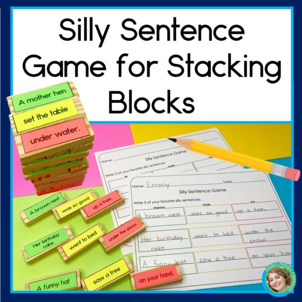 Silly Sentences Building Game for Tumbling Blocks Made By Teachers