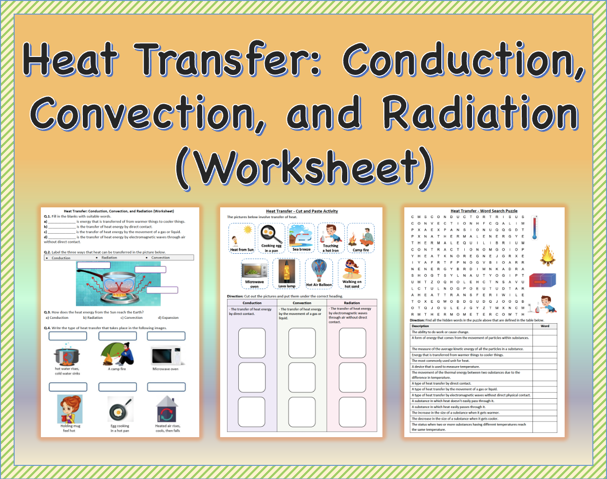 Conduction Convection And Radiation Worksheet Worksheets For Kindergarten