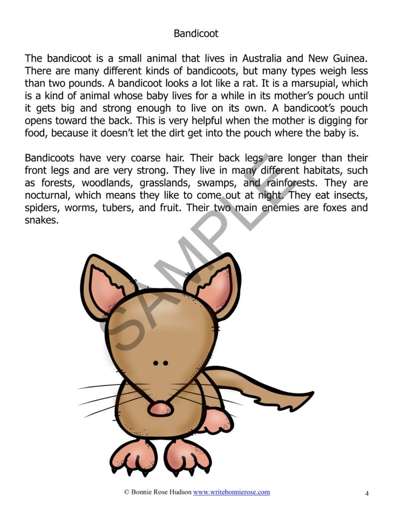 Australian Animal Facts Color And Copy Made By Teachers australian-animal-facts-color-and-copy-made-by-teachers