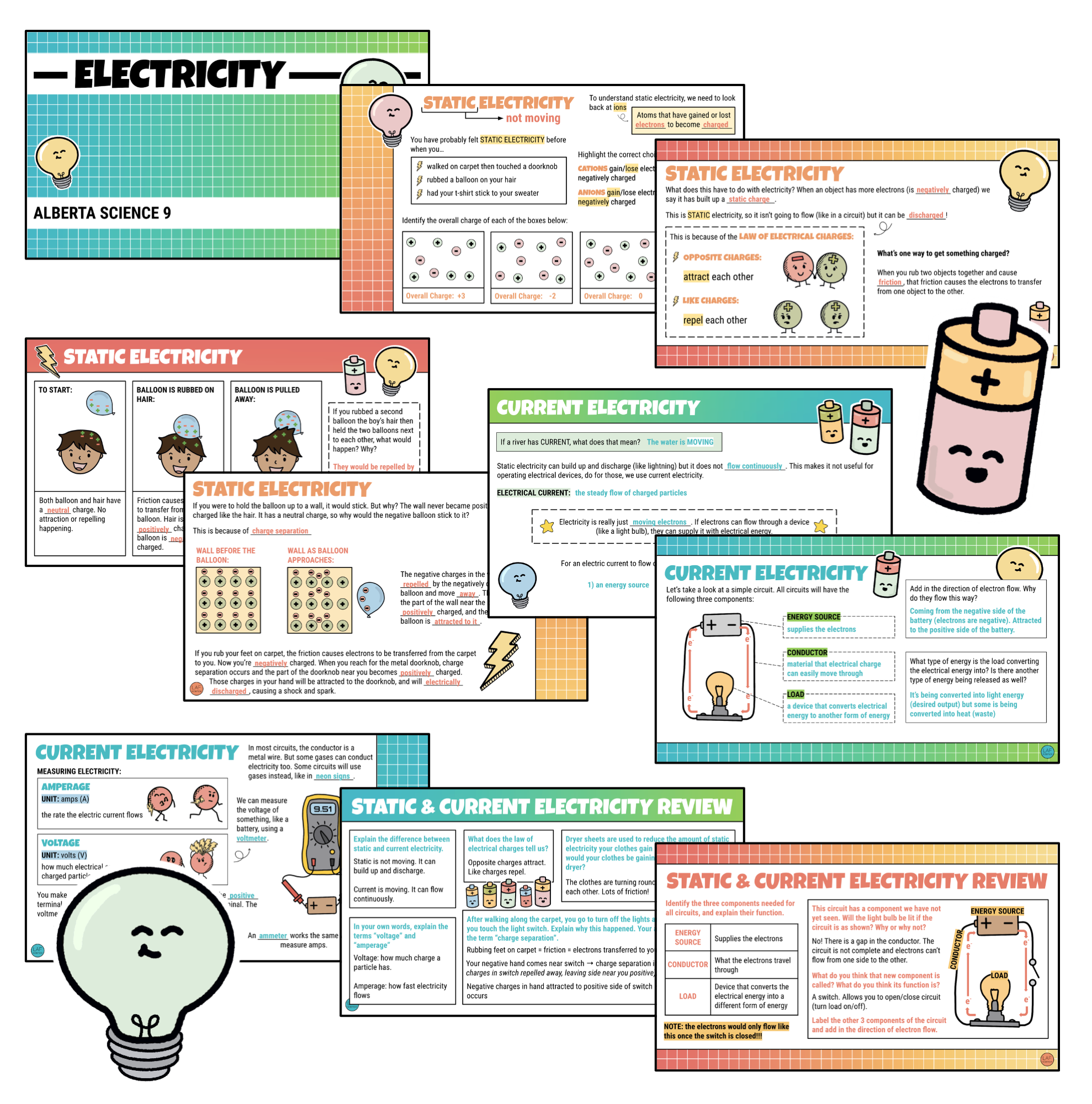 Static and current electricity notes and practice made by teachers