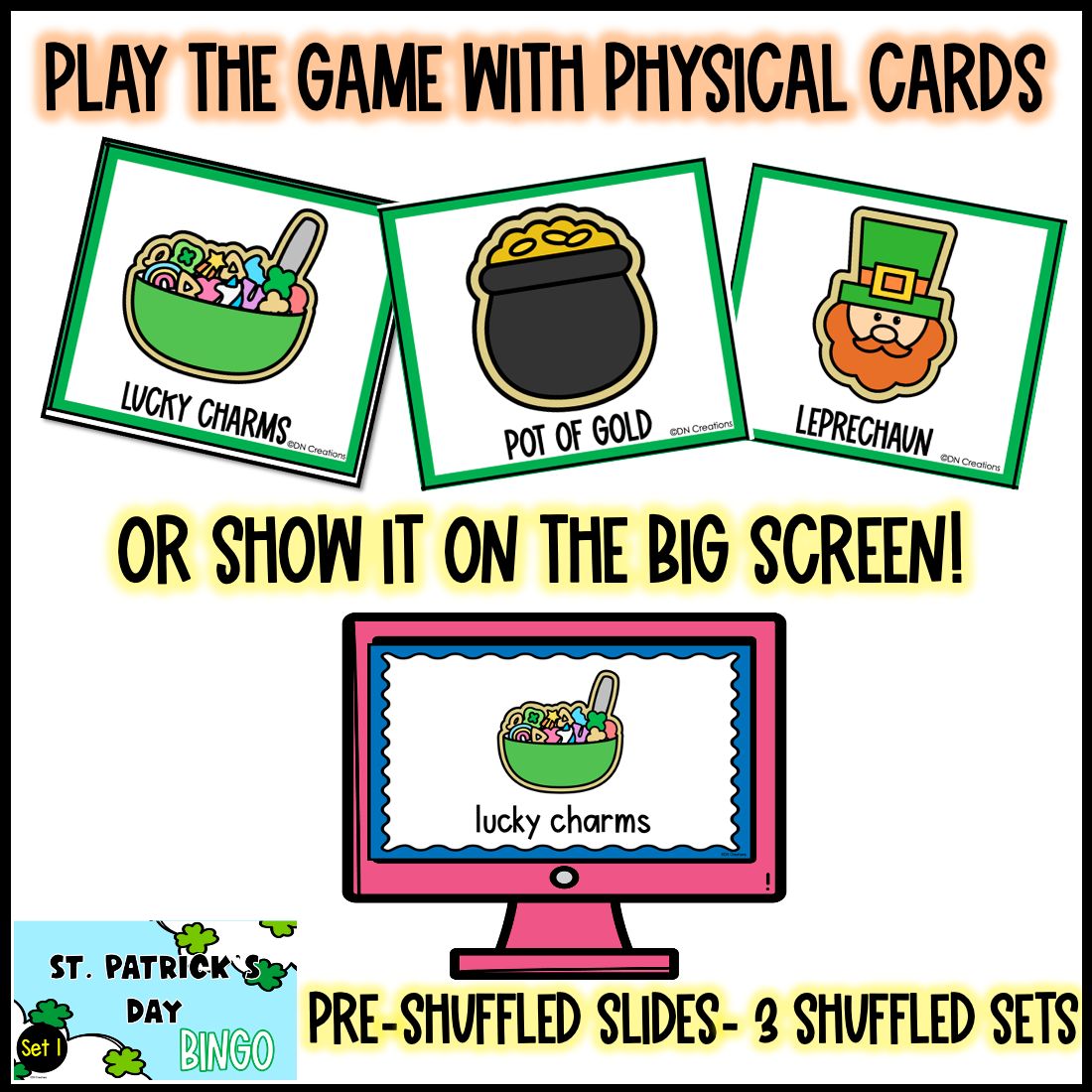 St. Patrick's Day Bingo Game l St. Patrick's Bingo l March Activity ...