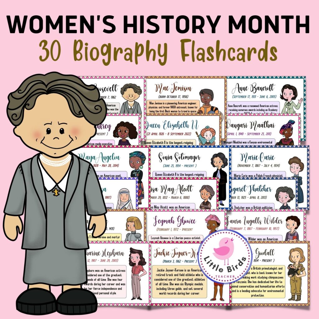 Women's History Month 30 Biography Flashcards Made By Teachers