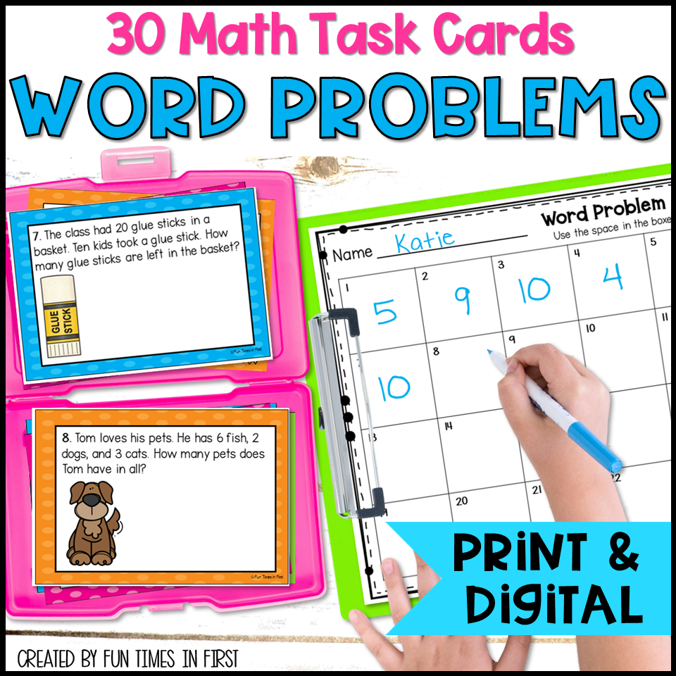 Addition and Subtraction Word Problem Math Task Cards and Google Slides ...