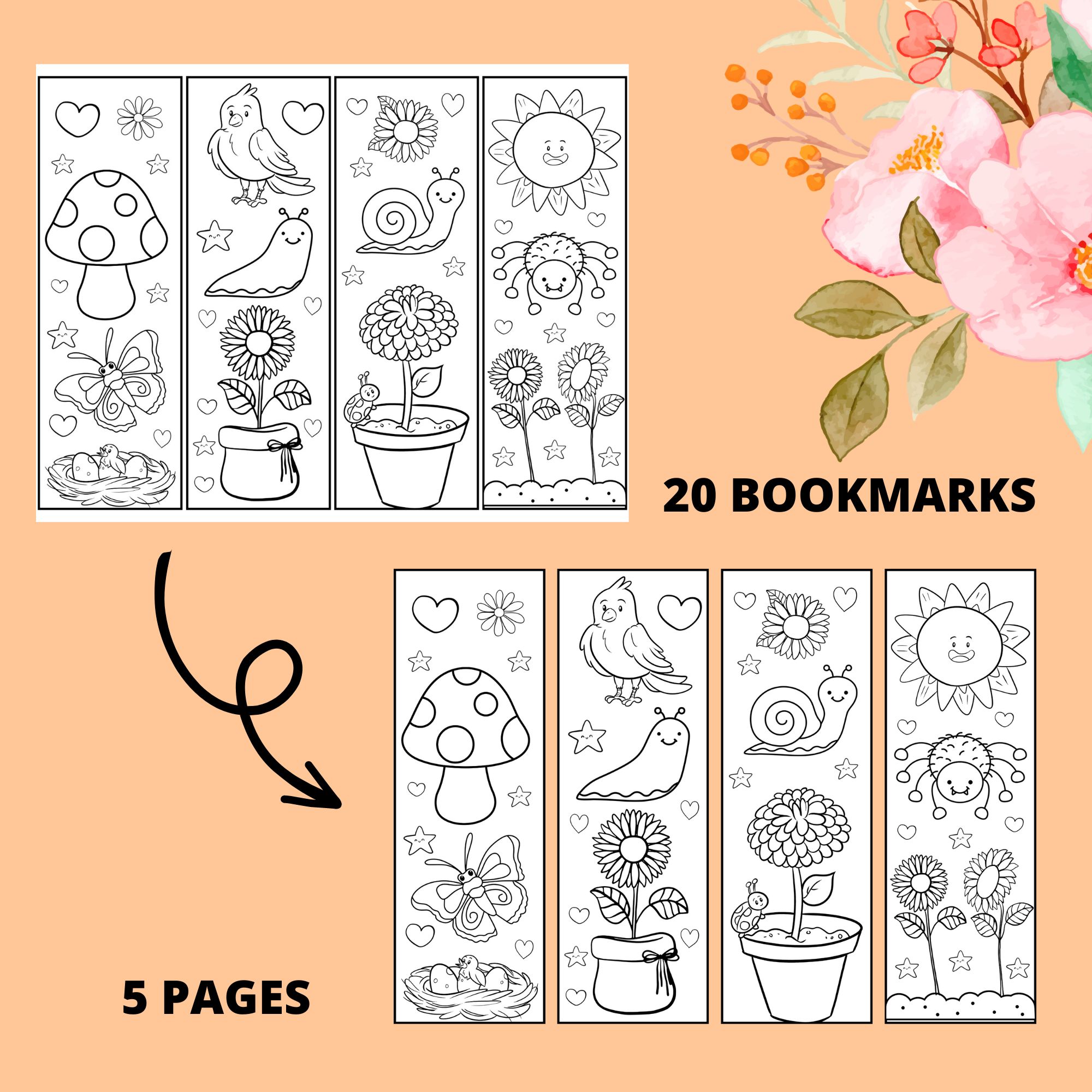 Spring Coloring Bookmarks Spring Bookmarks To Color Made By Teachers Spring Coloring Bookmarks Spring Bookmarks To Color Made By Teachers