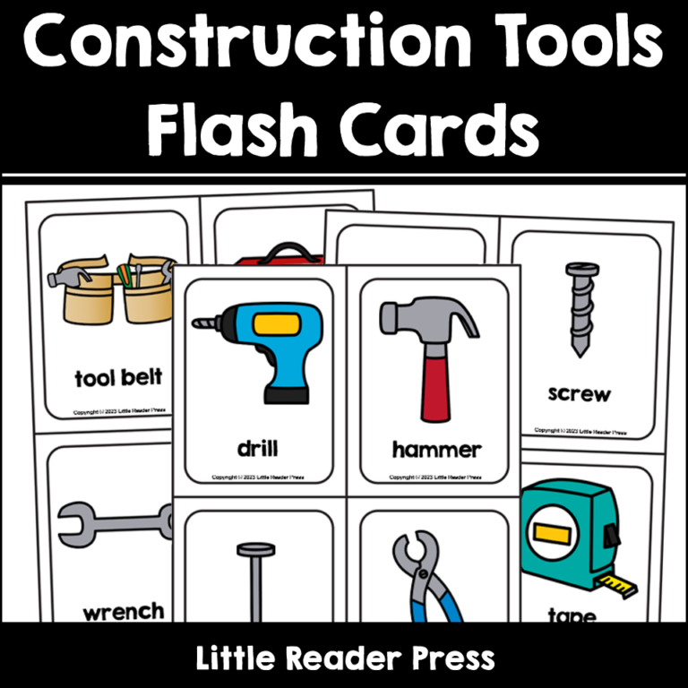 12 Construction Tools Flash Cards - Made By Teachers