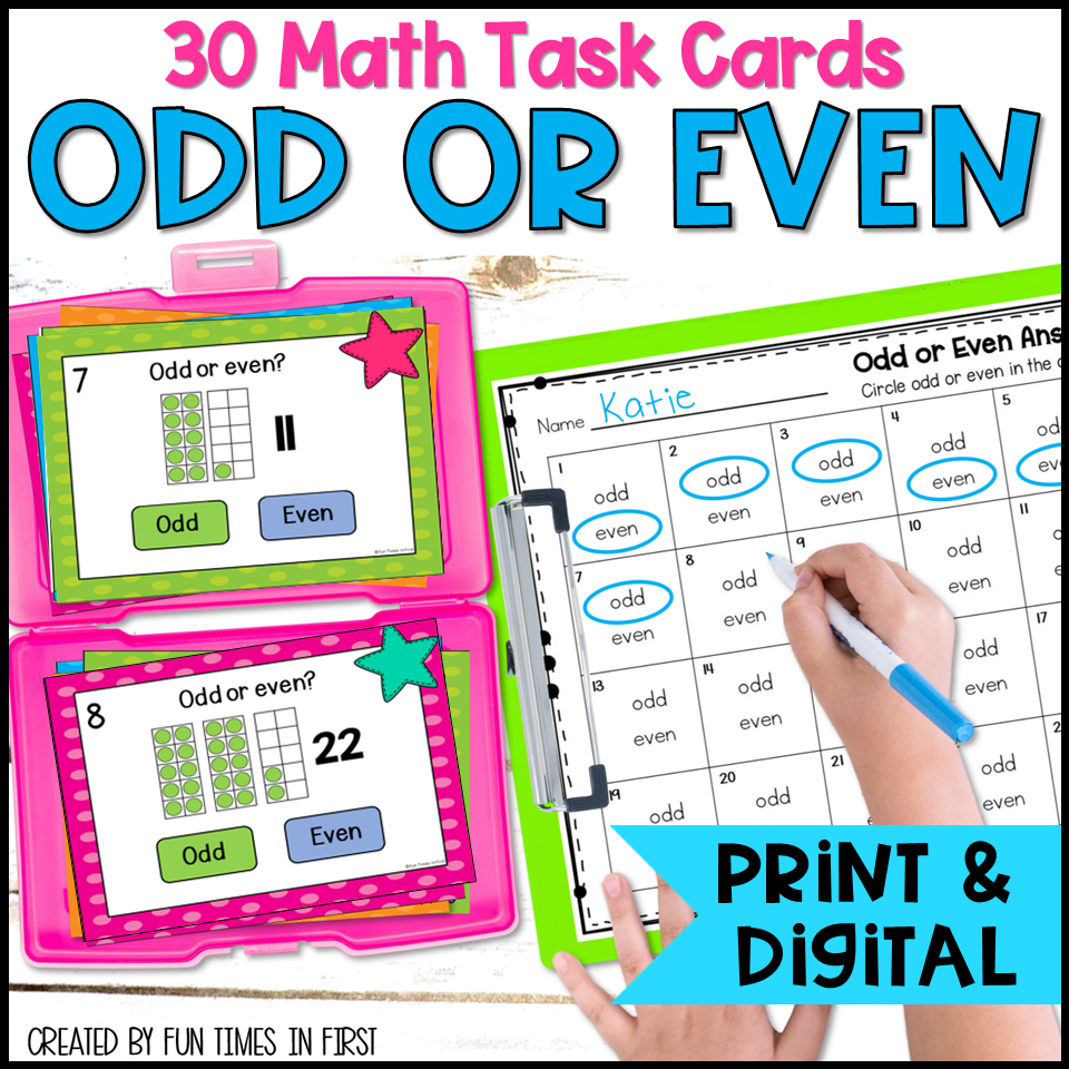 Odd and Even Numbers Math Task Cards plus Google Slides | Made By Teachers