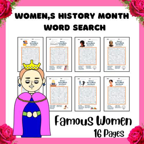 Women's History Month Word Search | Word Search Worksheets | Made By ...