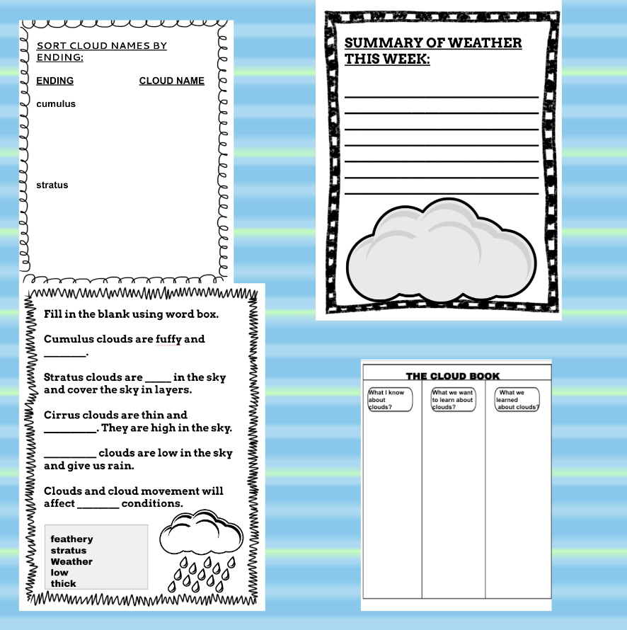 THE CLOUD BOOK BY TOMIE dePAOLA READING & EXTENSION ACTIVITIES UNIT