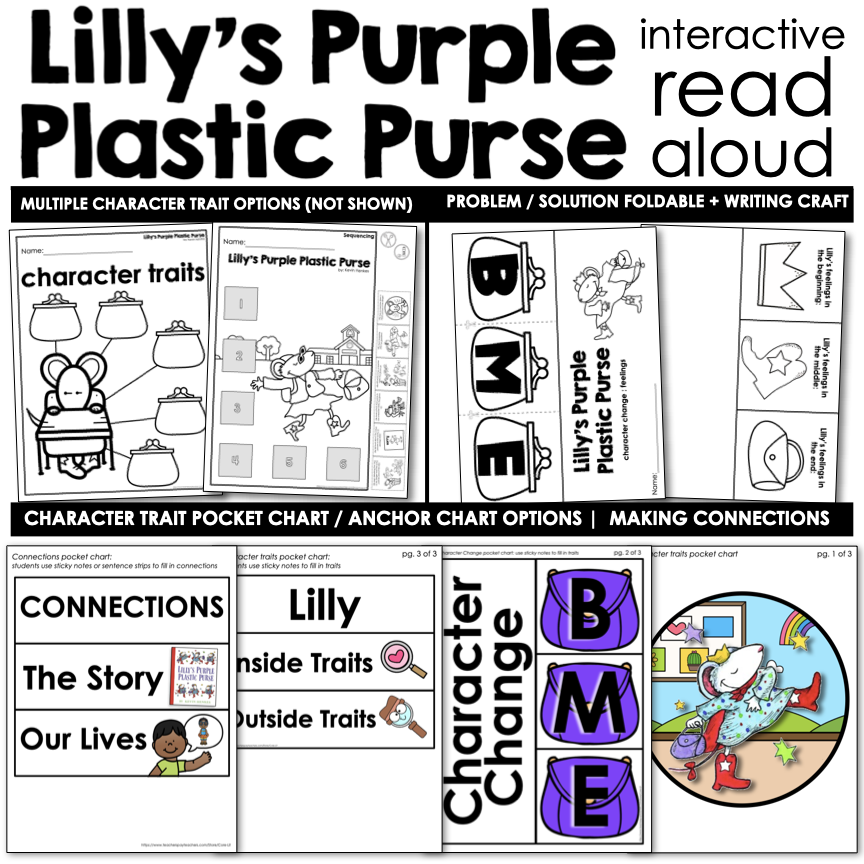 Lilly's Purple Plastic Purse Read Aloud + Sequencing Craft RETELL