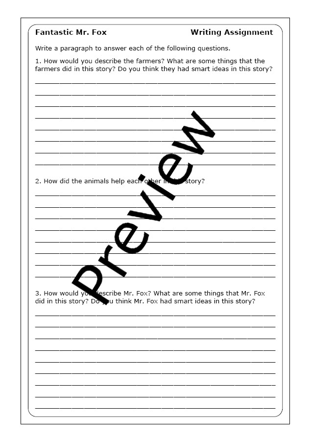 Roald Dahl "Fantastic Mr. Fox" worksheets Made By Teachers