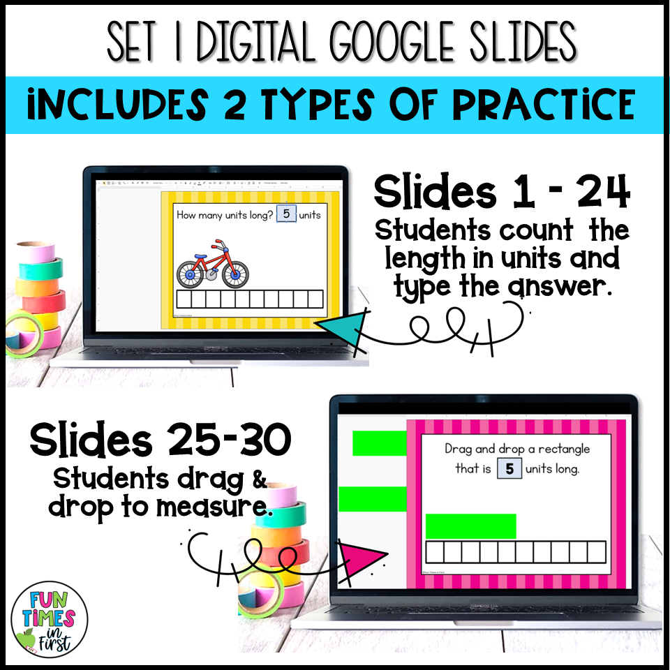 Measuring Length Nonstandard Units Bundle Print and Digital Math Task