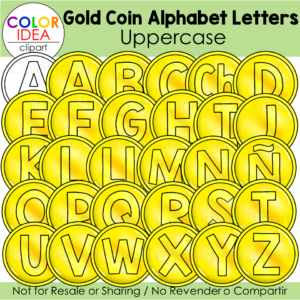 Gold Coin Alphabet Letters - Uppercase