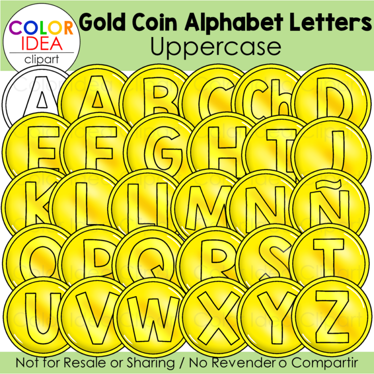 Gold Coin Alphabet Letters Uppercase Made By Teachers