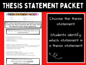 Thesis Statement Practice | High School Worksheet Packet | Grades 9-12 ...