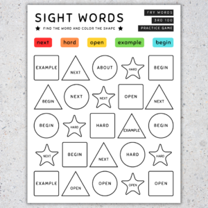 Color by Sight Word Practice Game, High Frequency FRY Words, 3rd 100 ...