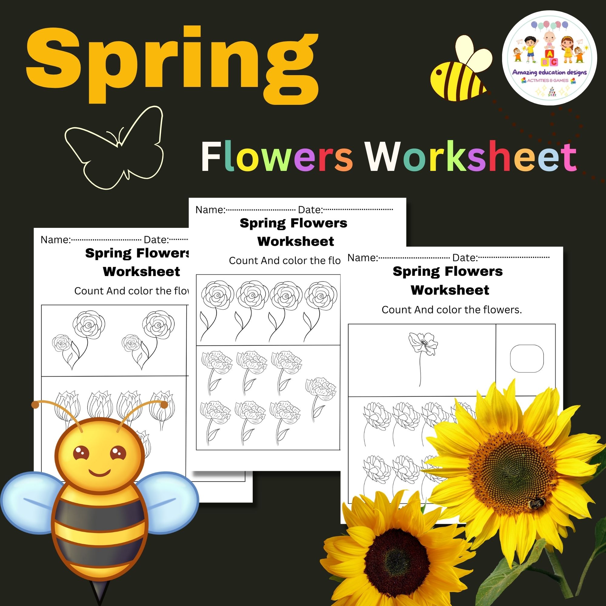 Free Printable Flowers Worksheets For Kindergarten