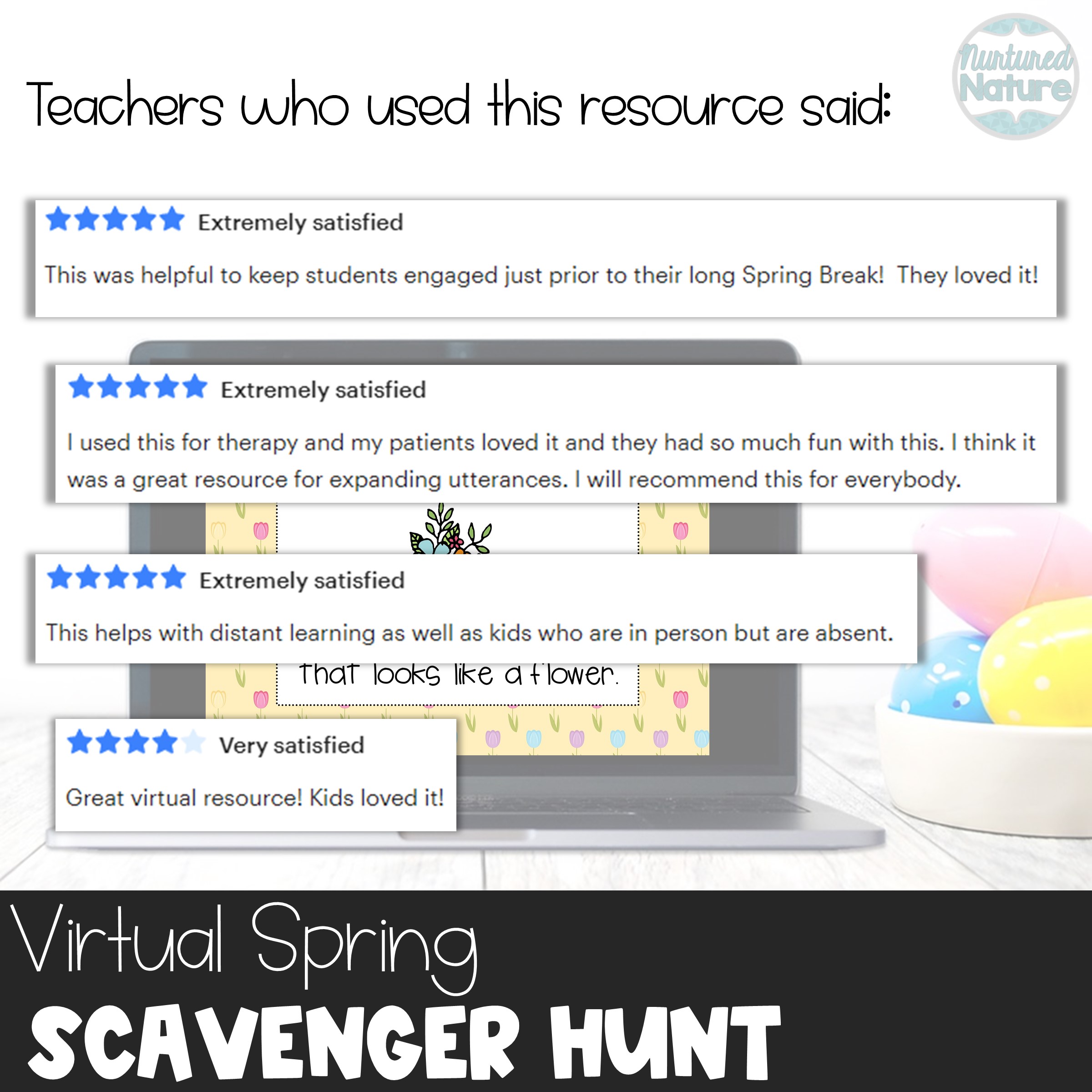 Spring Scavenger Hunt for Kids, Virtual Games for Zoom, Classroom Party