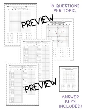 Graphing Lines and Linear Equations - Editable Student Practice Pages ...