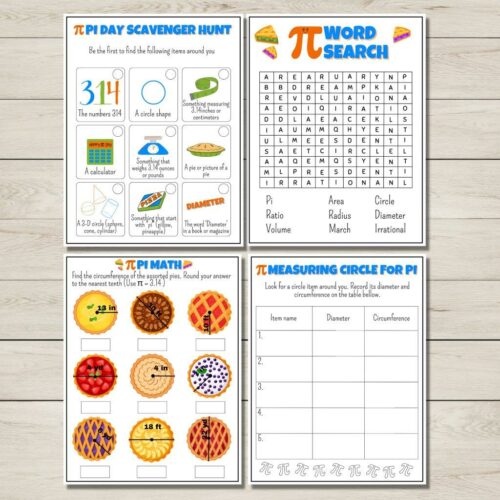 Pi Day worksheets Pi Day activities Pi day facts Pi day games