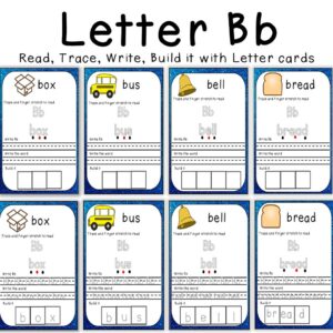 Letter Bb (Read, Trace, Write, Build)