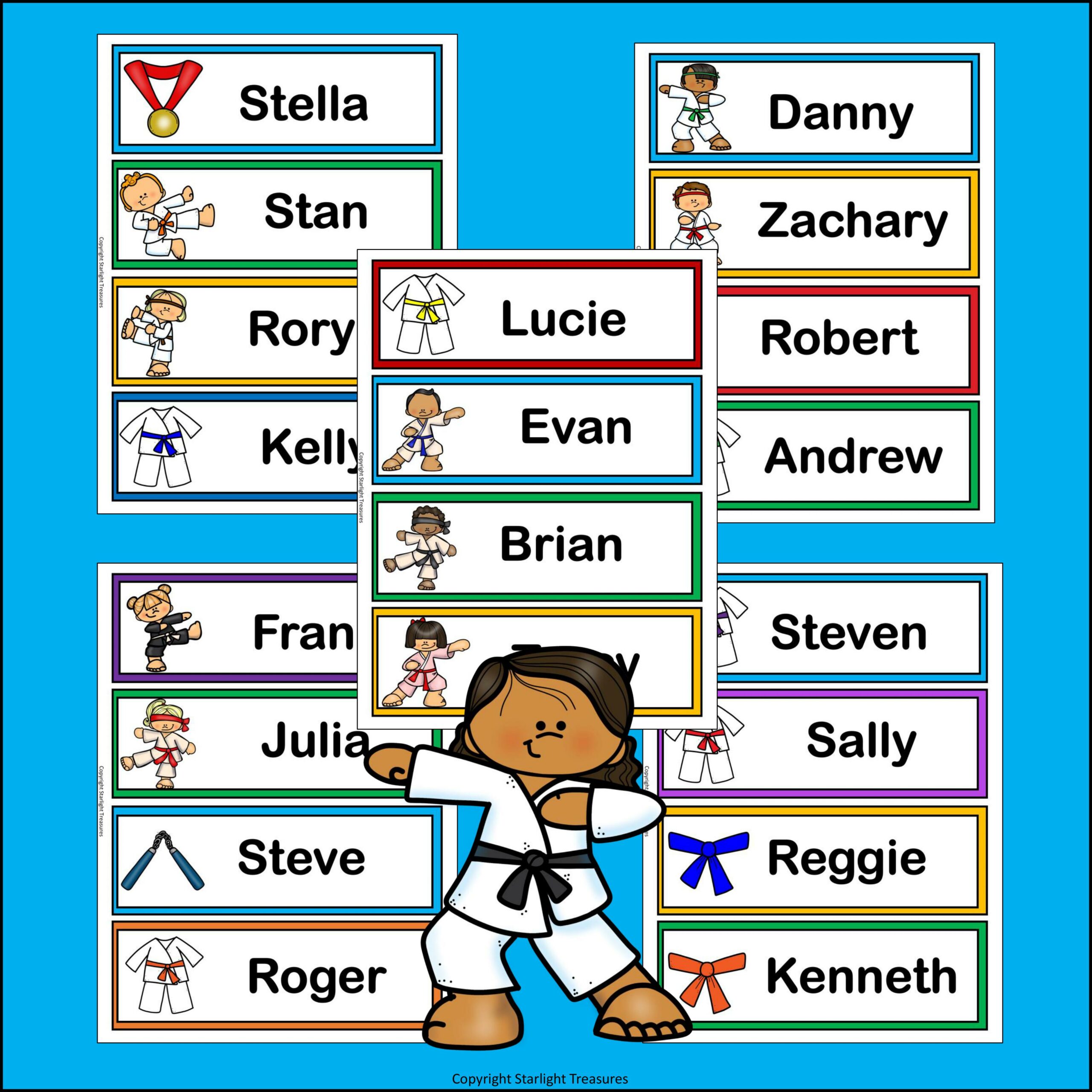 Karate Name Tags Editable Made By Teachers