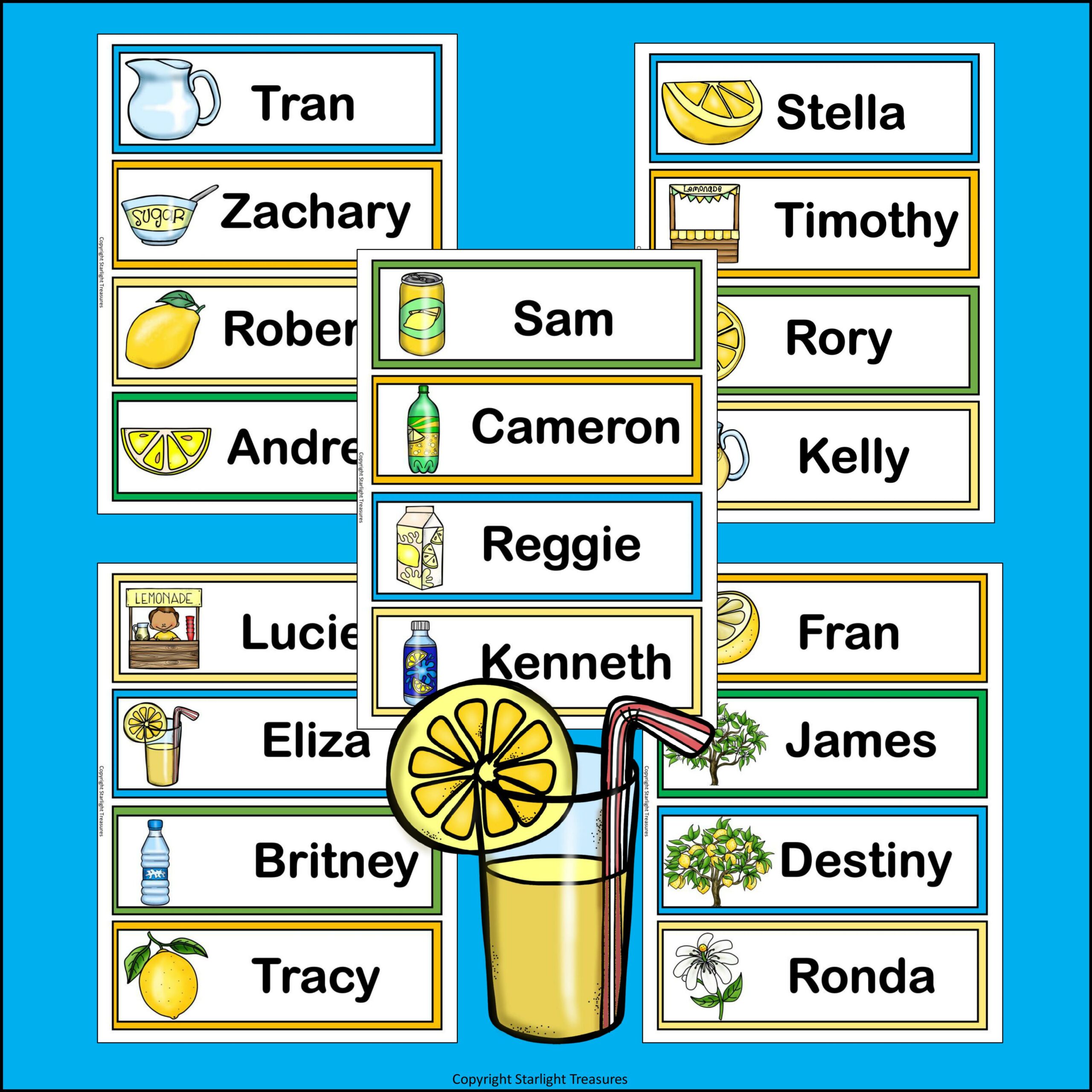Lemonade Name Tags Editable Made By Teachers