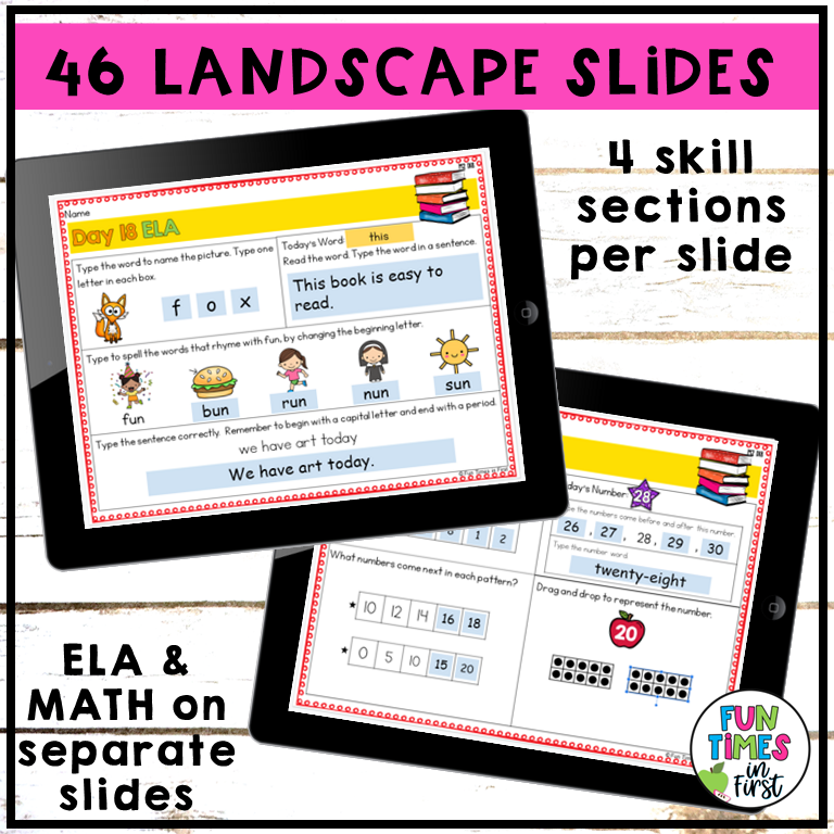 1st Grade Morning Work Month 2 Math & ELA Spiral Review - Printable ...