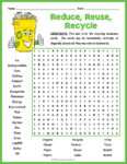 REDUCE REUSE RECYCLE Word Search Puzzle Worksheet Activity | Made By ...
