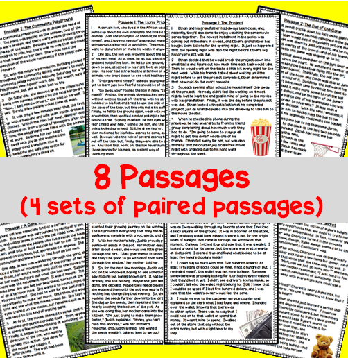 State Test Prep Paired Passages with Writing Prompt Literary Text
