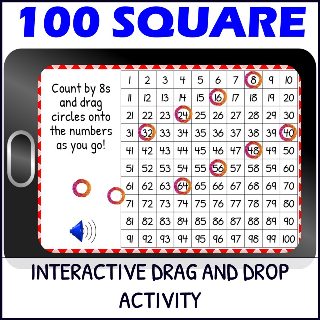 Skip counting by 8s digital boom cards made by teachers
