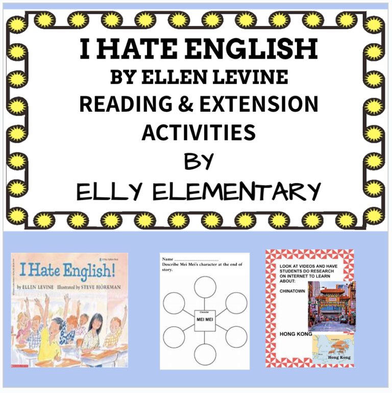 I HATE ENGLISH BY ELLEN LEVINE READING LESSONS & EXTENSION ACTIVITIES