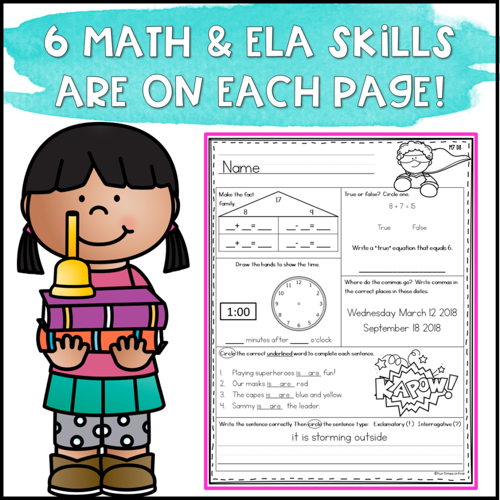 First Grade Morning Work | Printable and Digital Google Slides | Month ...