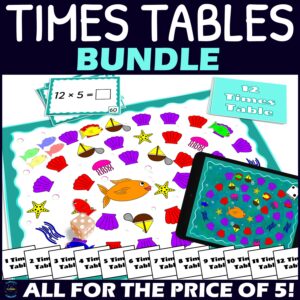 Times Table Task Cards and Game BUNDLE – Underwate